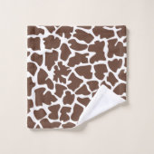 Giraffe Print, bruine Giraffe, Animal Print, Oerwo Bad Handdoek (Wasdoekje)