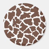 Giraffe Print, bruine Giraffe, Animal Print, Oerwo Magneet (Voorkant)