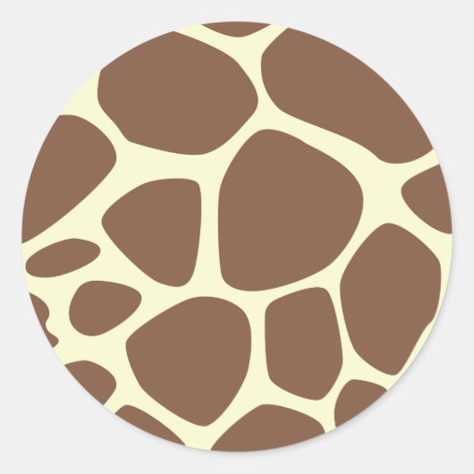 Giraffe Print, bruine Giraffe, Animal Print, Oerwo Ronde Sticker (Voorkant)