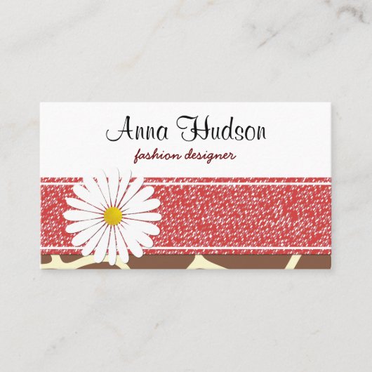 Giraffe Print, bruine Giraffe, Animal Print, Oerwo Visitekaartje (Voorkant)