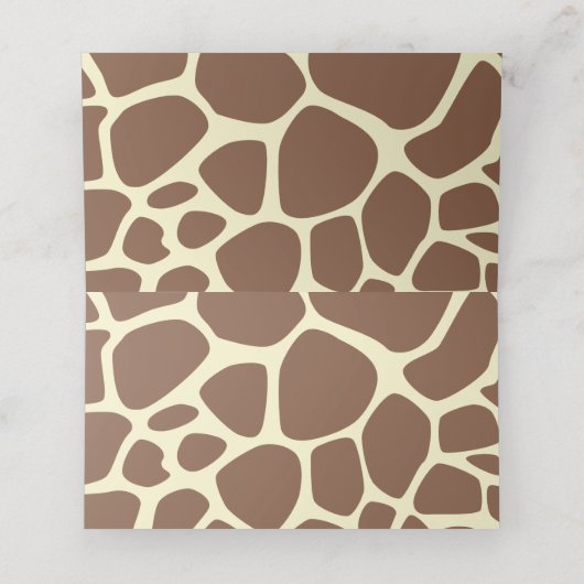 Giraffe Print, bruine Giraffe, wilde dieren, bruil Plaatskaartje (Binnenkant ongevouwen)
