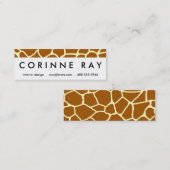 Giraffe Print Classic Brown Yellow Animal Pattern Mini Visitekaartje (Voorkant / Achterkant)