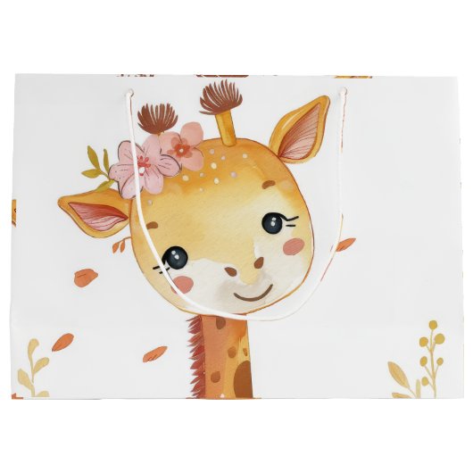 "Giraffe Print Decoratieve Gift Bag" Groot Cadeauzakje (Achterkant)