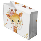"Giraffe Print Decoratieve Gift Bag" Groot Cadeauzakje (Achterkant Gekanteld)