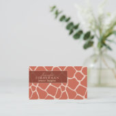 Giraffe Print Designer Visitekaartje: Koraal Visitekaartje (Staand voorkant)