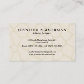 Giraffe Print Designer Visitekaartje: Zwart Visitekaartje (Achterkant)