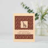 Giraffe Print gepersonaliseerde zaken Briefkaart (Staand voorkant)