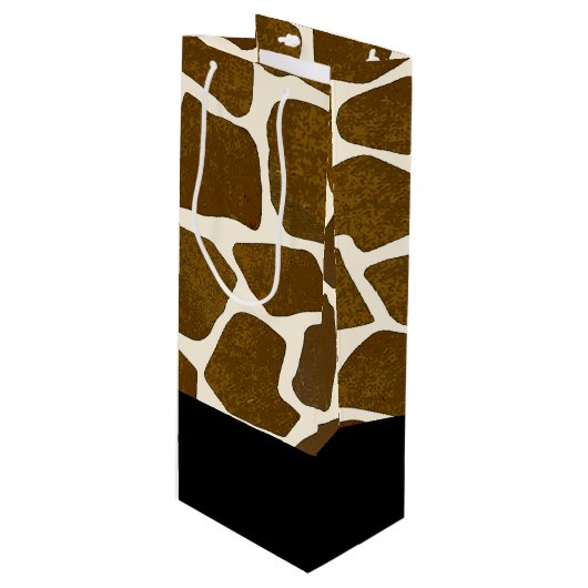  Giraffe Print Gift Bag Wijn Cadeautas (Voorkant Gekanteld)