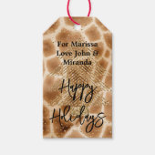 Giraffe Print Gold Glitter Tree Cadeaulabel (Voorkant)