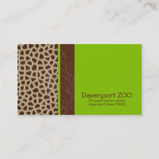 Giraffe Print [green] Visitekaartjes (Voorkant)