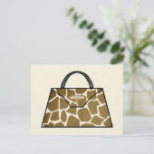 Giraffe Print Handtas Briefkaart (Staand voorkant)