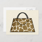 Giraffe Print Handtas Briefkaart (Voorkant / Achterkant)