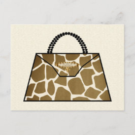 Giraffe Print Handtas Briefkaart