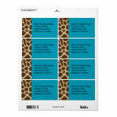 Giraffe Print Labels (Full Sheet)