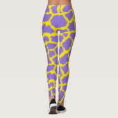 Giraffe Print Leggings met Paarse achtergrond (Achterkant)