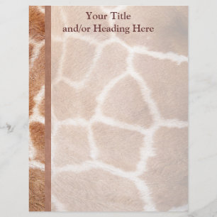 Giraffe Print Letterhead Gepersonaliseerd Briefhoofd