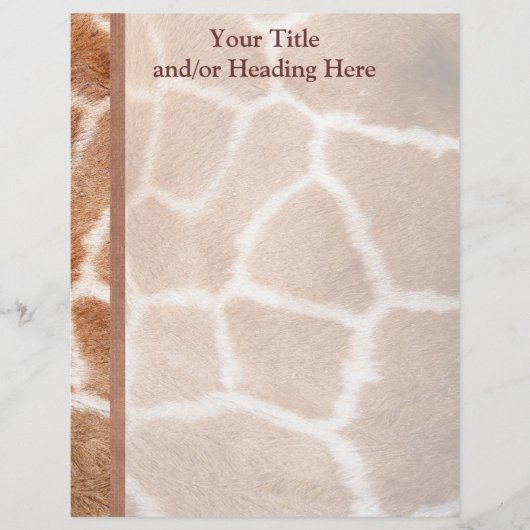 Giraffe Print Letterhead Gepersonaliseerd Briefhoofd (Voorkant)