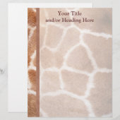 Giraffe Print Letterhead Gepersonaliseerd Briefhoofd (Voorkant / Achterkant)