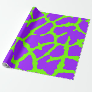 Giraffe Print Mint Amethyst Cadeaupapier