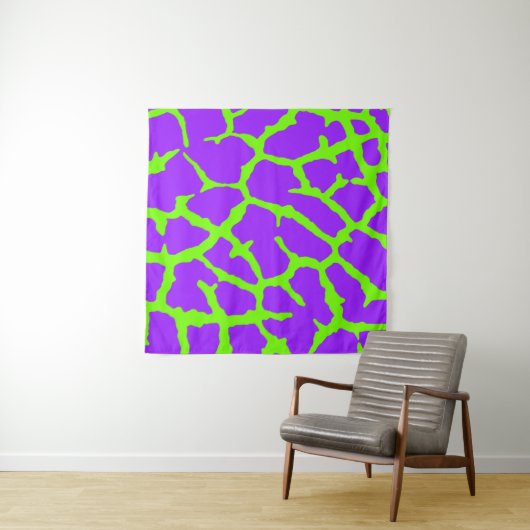 Giraffe Print Mint Amethyst Wandkleed (In Situ (horizontaal))