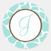 Giraffe Print Monogrammed Stickers (Voorkant)