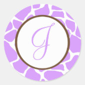Giraffe Print Monogrammed Stickers (Voorkant)
