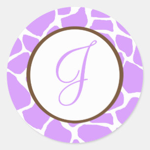 Giraffe Print Monogrammed Stickers