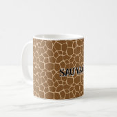 Giraffe Print Mug with "Sauvage" Text Koffiemok (Voorkant links)