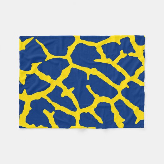 Giraffe Print Navy Yellow Fleece Deken (Voorkant (Horizontaal))