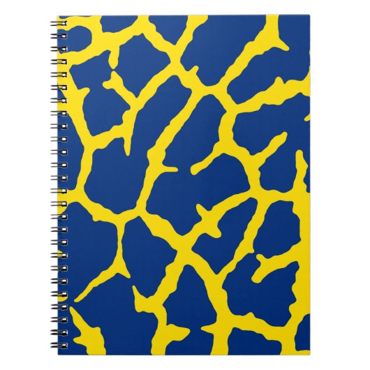 Giraffe Print Navy Yellow Notitieboek (Voorkant)