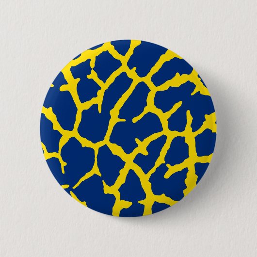 Giraffe Print Navy Yellow Ronde Button 5,7 Cm (Voorkant)