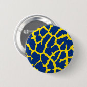 Giraffe Print Navy Yellow Ronde Button 5,7 Cm (Voorkant /achterkant)