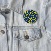 Giraffe Print Navy Yellow Ronde Button 5,7 Cm (In situ)