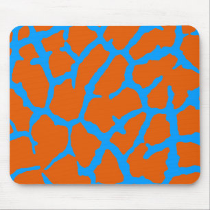 Giraffe print Oranje cyaan Muismat
