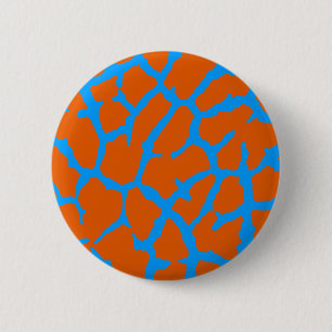 Giraffe print Oranje cyaan Ronde Button 5,7 Cm