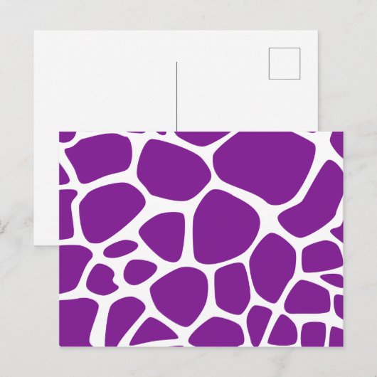 Giraffe Print, Paarse Giraffe, proefdruk Briefkaart (Voorkant / Achterkant)