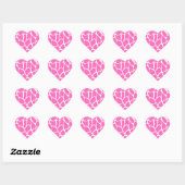 Giraffe Print Pattern in Bright Pink. Hart Sticker (Vel)