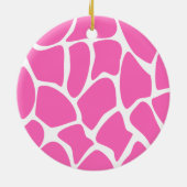 Giraffe Print Pattern in Bright Pink. Keramisch Ornament (Achterkant)