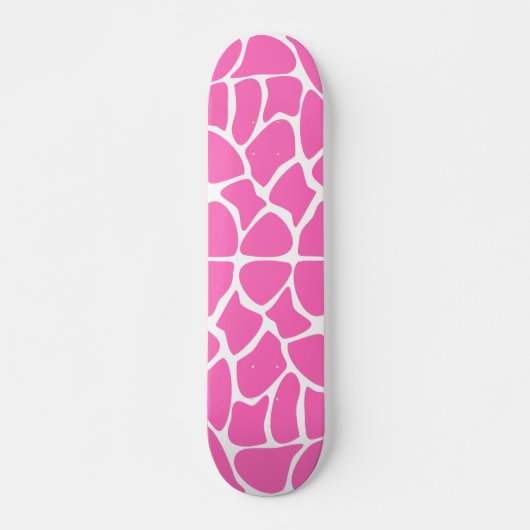 Giraffe Print Pattern in Bright Pink. Persoonlijk Skateboard (Voorkant)
