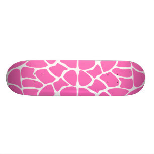 Giraffe Print Pattern in Bright Pink. Persoonlijk Skateboard