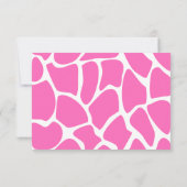 Giraffe Print Pattern in Bright Pink. RSVP Kaartje (Achterkant)