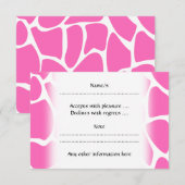 Giraffe Print Pattern in Bright Pink. RSVP Kaartje (Voorkant / Achterkant)