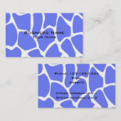 Giraffe Print Pattern in Cornflower Blue. Visitekaartje (Voorkant / Achterkant)