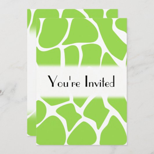 Giraffe Print Pattern in Lime Green. Kaart (Voorkant / Achterkant)