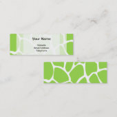 Giraffe Print Pattern in Lime Green. Mini Visitekaartje (Voorkant / Achterkant)