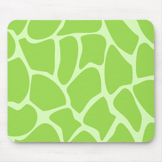 Giraffe Print Pattern in Lime Green. Muismat (Voorkant)