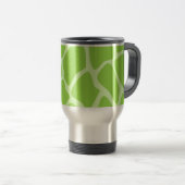 Giraffe Print Pattern in Lime Green. Reisbeker (Voorkant rechts)