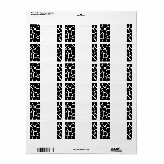 Giraffe Print Pattern. Ontwerp van dierlijke afdru Etiket (Full Sheet)
