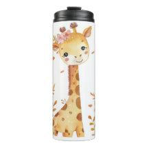 "Giraffe Print Plastic Thermosfles"