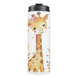 "Giraffe Print Plastic Thermosfles" Thermosbeker